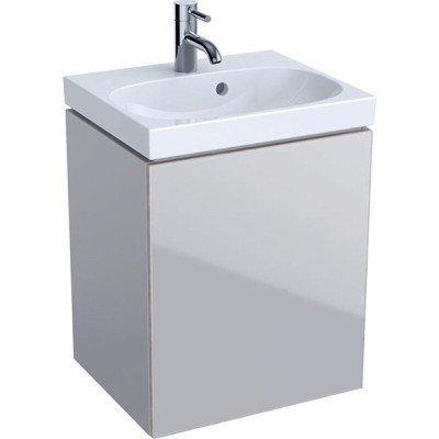 Тумба под раковину Geberit Acanto 500.608.JL.2, 44,5 см, с сифоном, подвесная, цвет песочно-серый/песчаный глянец