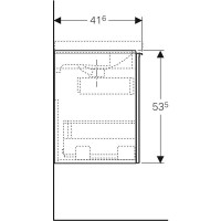 Тумба под раковину Geberit Acanto 500.614.JL.2, 59,5 см, с сифоном, подвесная, песочно-серая/песчаный глянец