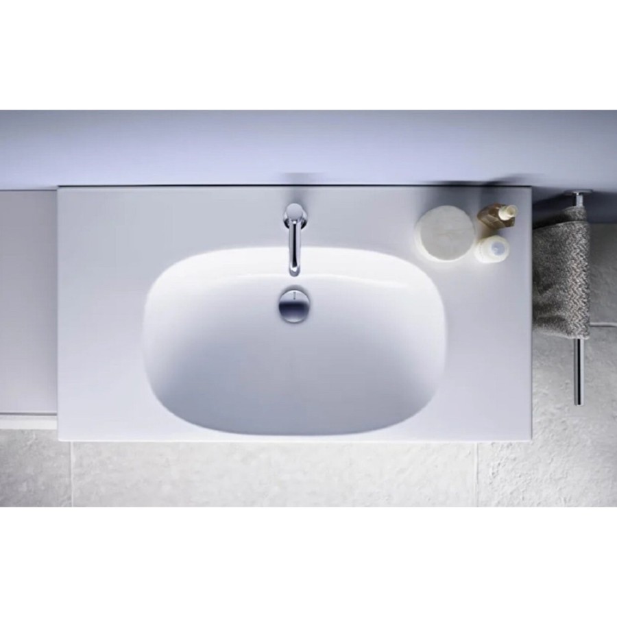Раковина Geberit Acanto 500.620.01.2, 60 см, шамотная глина, белая