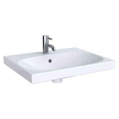 Раковина Geberit Acanto 500.620.01.2, 60 см, шамотная глина, белая