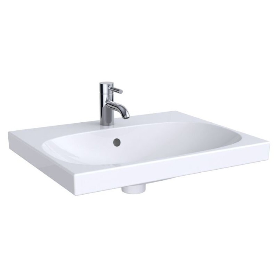 Раковина Geberit Acanto 500.620.01.2, 60 см, шамотная глина, белая