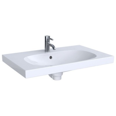 Раковина Geberit Acanto 500.622.01.2, 75 см, шамотная глина, белая