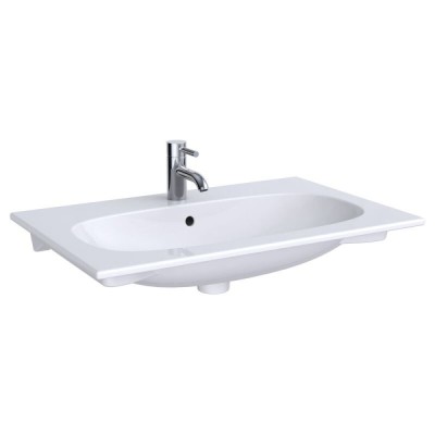 Раковина Geberit Acanto 500.641.01.2, 74.5 см, шамотная глина, белая