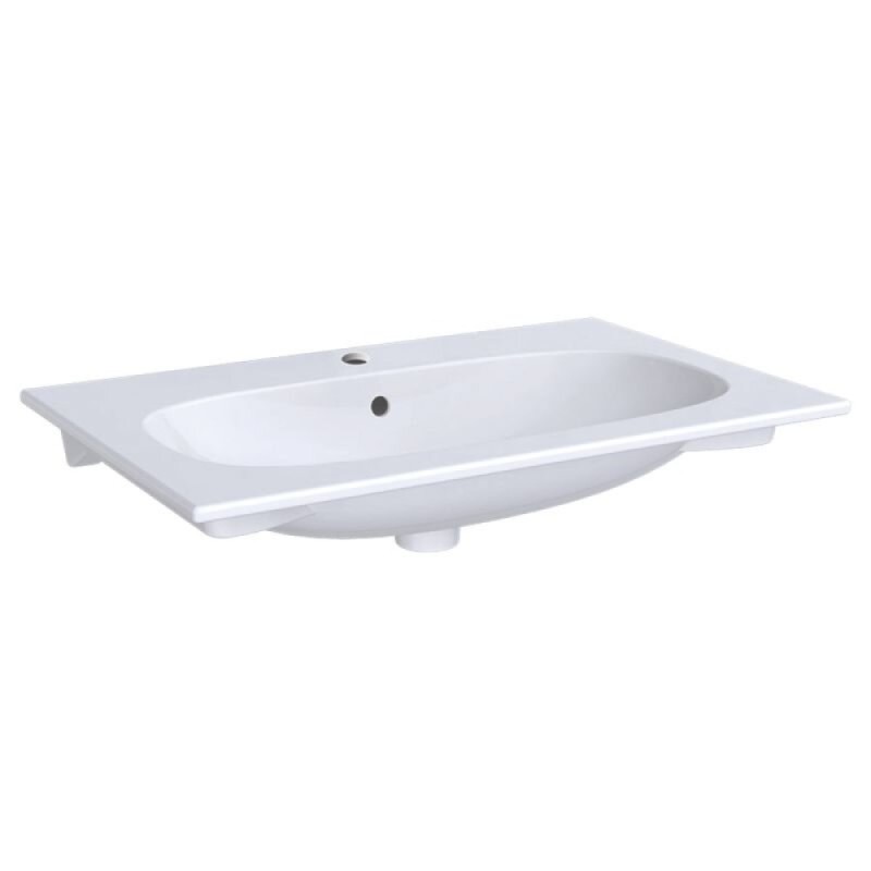 Раковина Geberit Acanto 500.641.01.2, 74.5 см, шамотная глина, белая