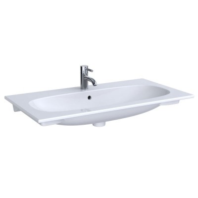 Раковина Geberit Acanto 500.642.01.2, 90 см, шамотная глина, белая