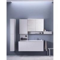 Зеркальный шкаф Geberit Acanto 500.644.00.2, 60 см, с LED подсветкой, с полкой, цвет дуб мистик