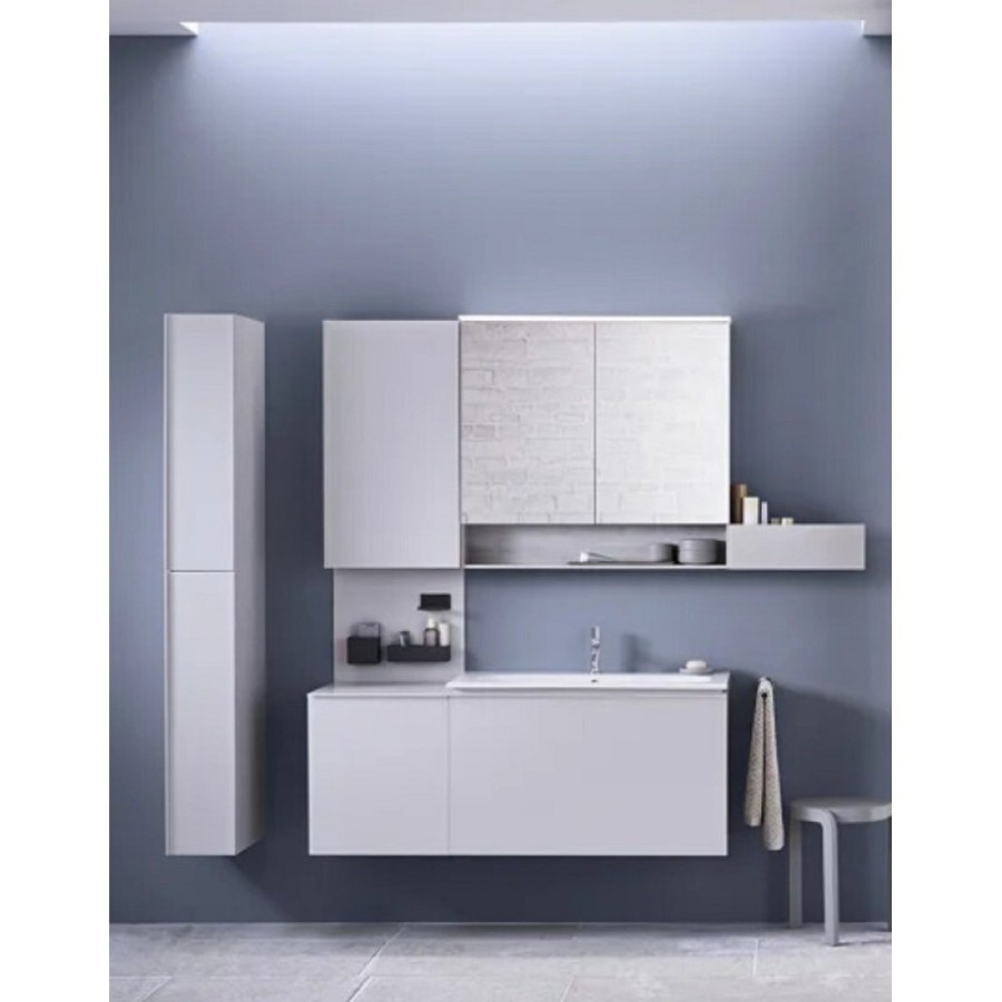 Зеркальный шкаф Geberit Acanto 500.644.00.2, 60 см, с LED подсветкой, с полкой, цвет дуб мистик