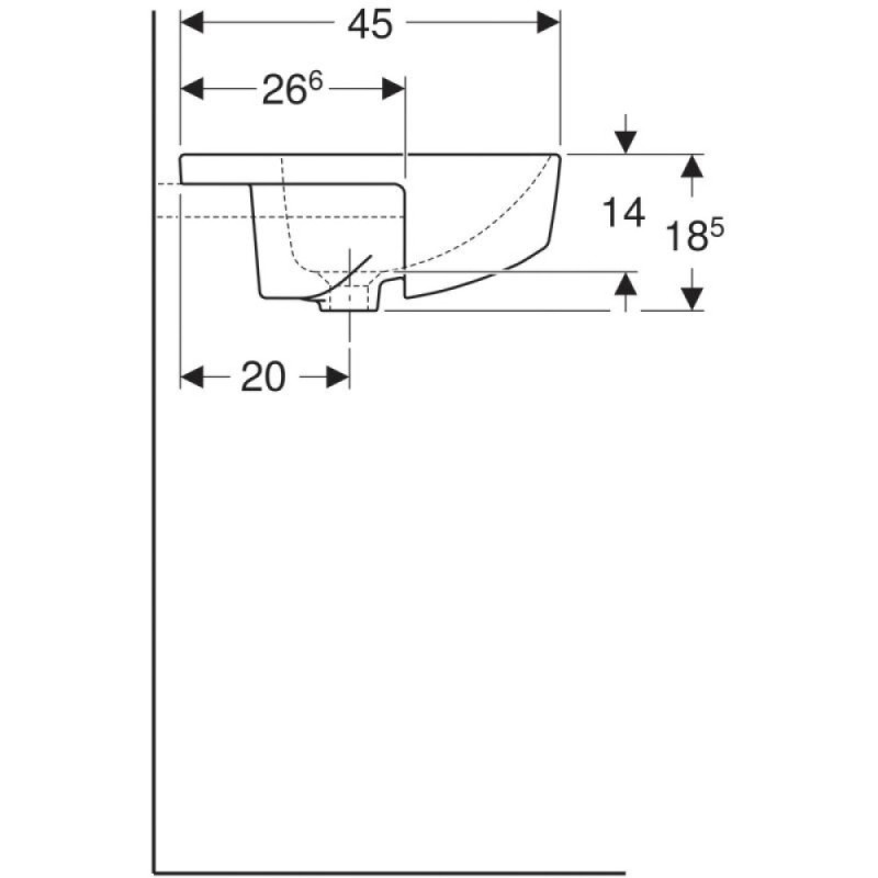 Раковина Geberit Variform 500.681.01.1, 55 см, фарфор, белая