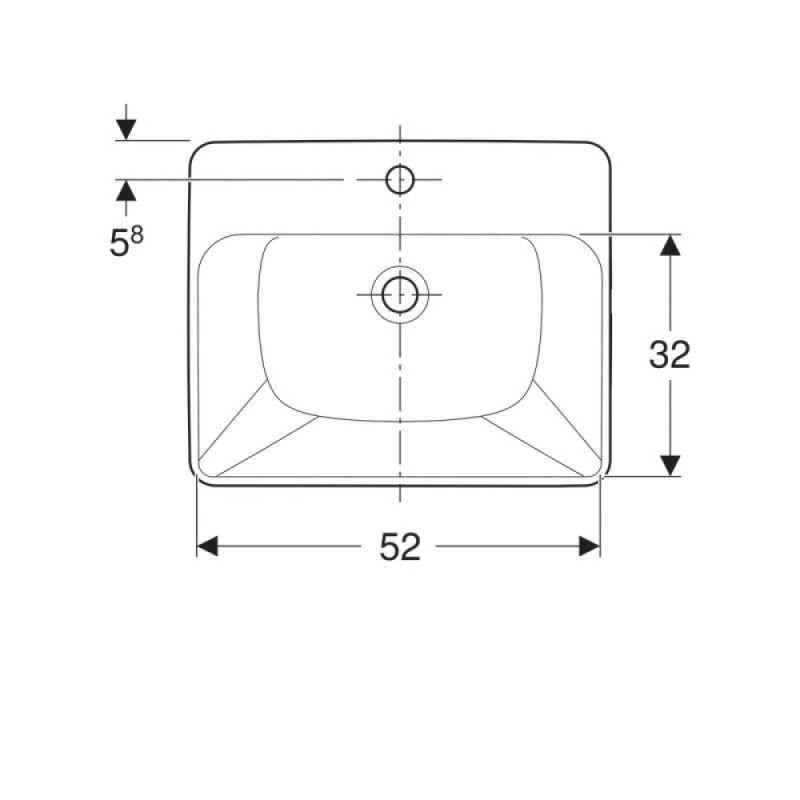 Раковина Geberit Variform 500.681.01.1, 55 см, фарфор, белая