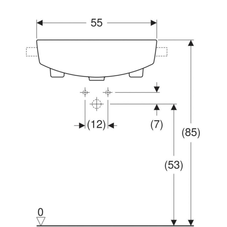 Раковина Geberit Variform 500.681.01.1, 55 см, фарфор, белая