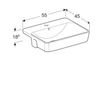 Раковина Geberit Variform 500.681.01.1, 55 см, фарфор, белая