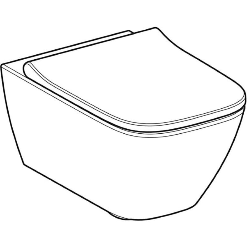 Подвесной безободковый унитаз Geberit Smyle 500.683.00.2 Square Rimfree, крышка микролифт (выставочный образец, отсутствует упаковка)