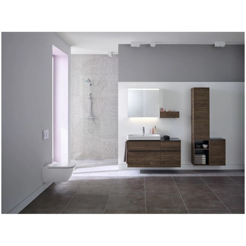 Подвесной безободковый унитаз Geberit Smyle 500.683.01.2 Square, крышка микролифт, белый (аналог 500.683.01.1)