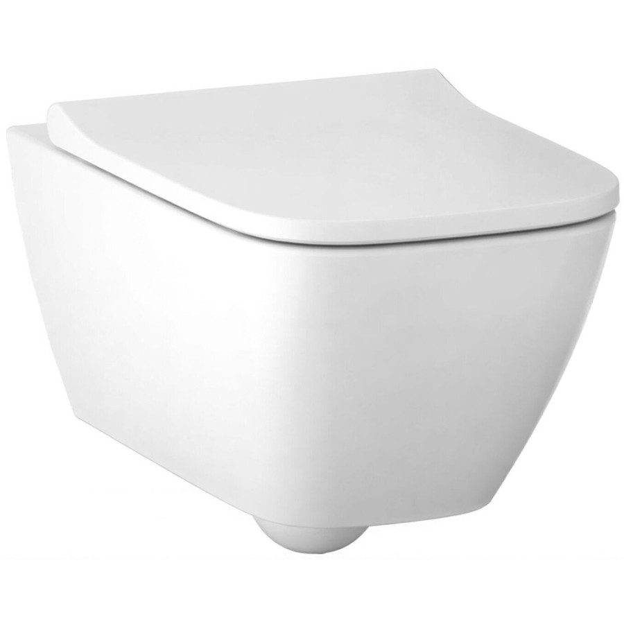 Подвесной безободковый унитаз Geberit Smyle 500.683.01.1 Square, крышка микролифт, белый