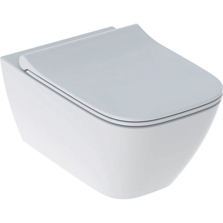 Подвесной унитаз Geberit Smyle Square 500.685.01.2 Rimfree, безободковый, крышка микролифт (аналог 500.685.01.1)
