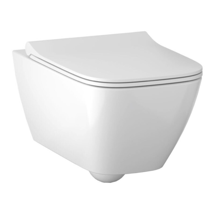Подвесной унитаз Geberit Smyle Square 500.685.01.2 Rimfree, безободковый, крышка микролифт (аналог 500.685.01.1)