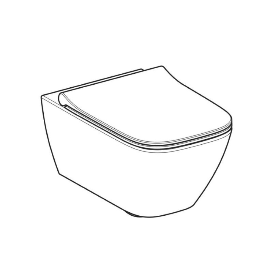 Подвесной унитаз Geberit Smyle Square 500.685.01.1 Rimfree, безободковый с крышкой-сиденьем микролифт