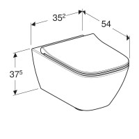 Подвесной унитаз Geberit Smyle Square 500.685.01.1 Rimfree, безободковый с крышкой-сиденьем микролифт