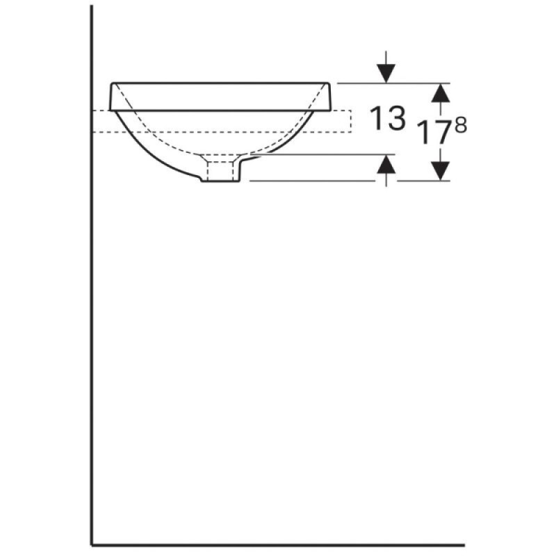 Раковина Geberit Variform 500.700.01.2, 40 см, фарфор, белая