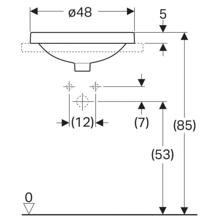 Раковина Geberit Variform 500.704.01.2, 48 см, фарфор, белая