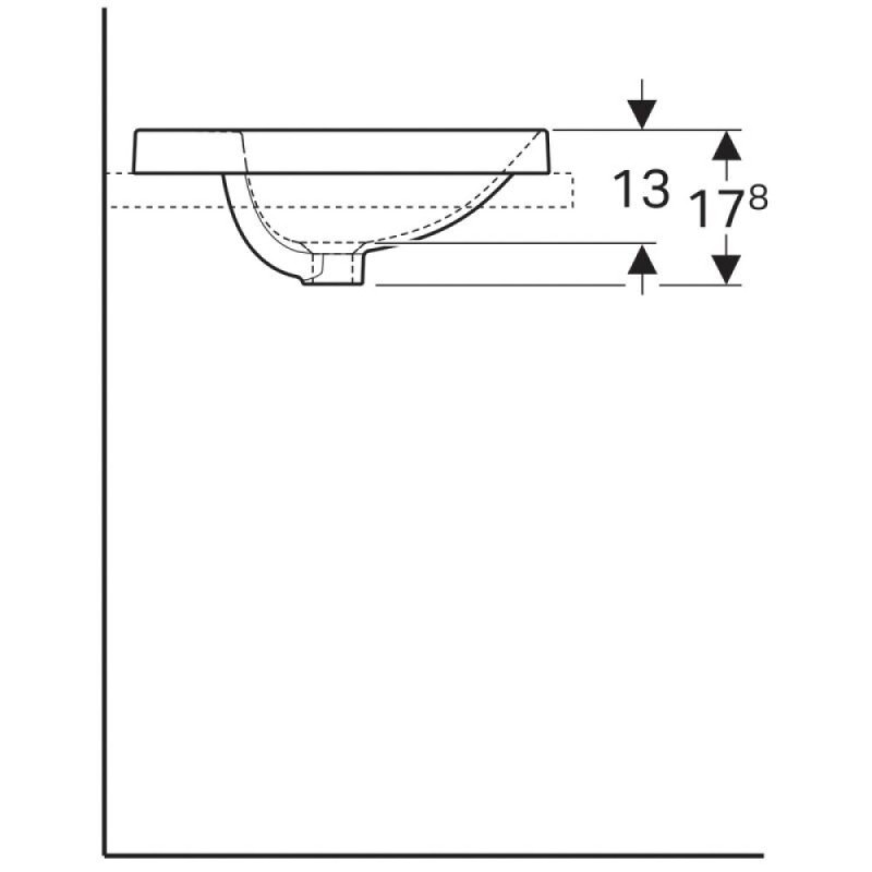 Раковина Geberit Variform 500.704.01.2, 48 см, фарфор, белая
