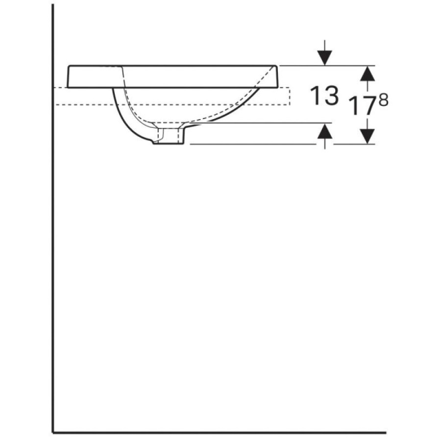 Раковина Geberit Variform 500.704.01.2, 48 см, фарфор, белая