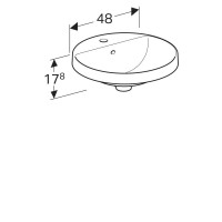 Раковина Geberit Variform 500.704.01.2, 48 см, фарфор, белая