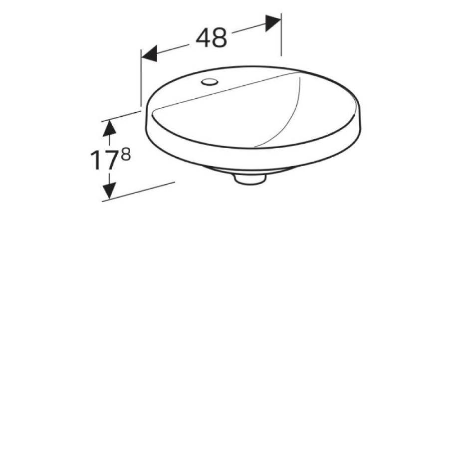 Раковина Geberit Variform 500.706.01.2, 48 см, фарфор, белая