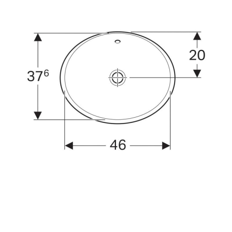 Раковина Geberit Variform 500.708.01.2, 50 см, фарфор, белая