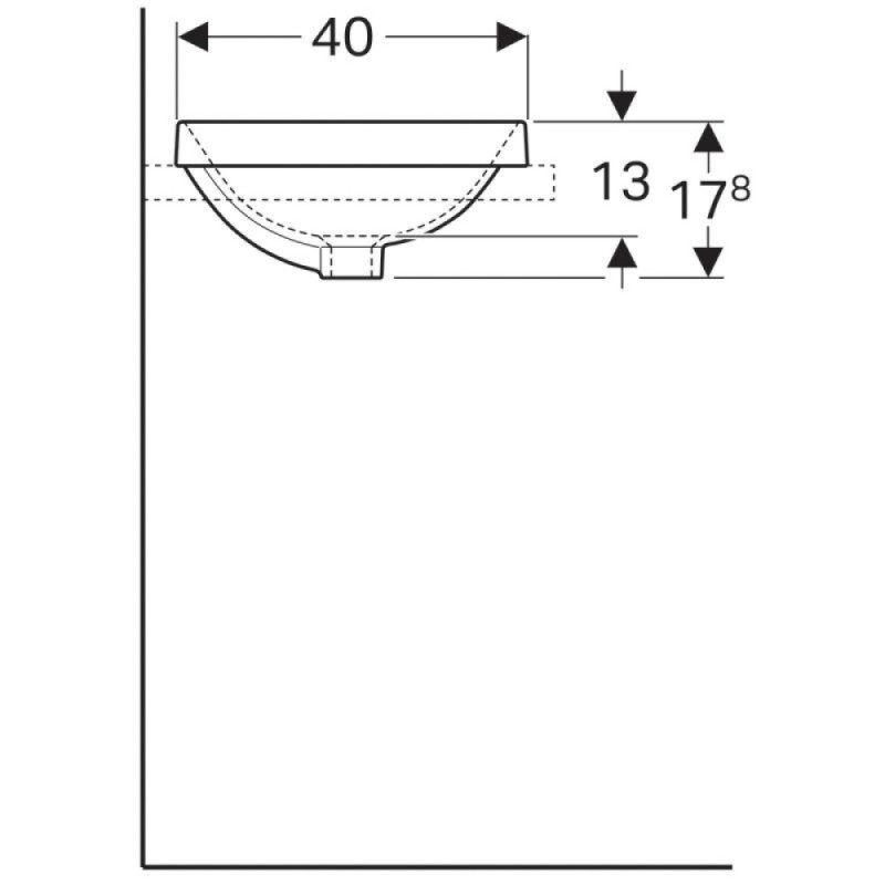 Раковина Geberit Variform 500.708.01.2, 50 см, фарфор, белая