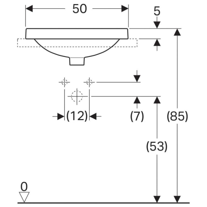 Раковина Geberit Variform 500.710.01.2, 50 см, фарфор, белая