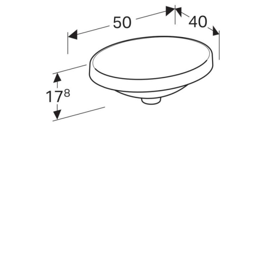 Раковина Geberit Variform 500.710.01.2, 50 см, фарфор, белая