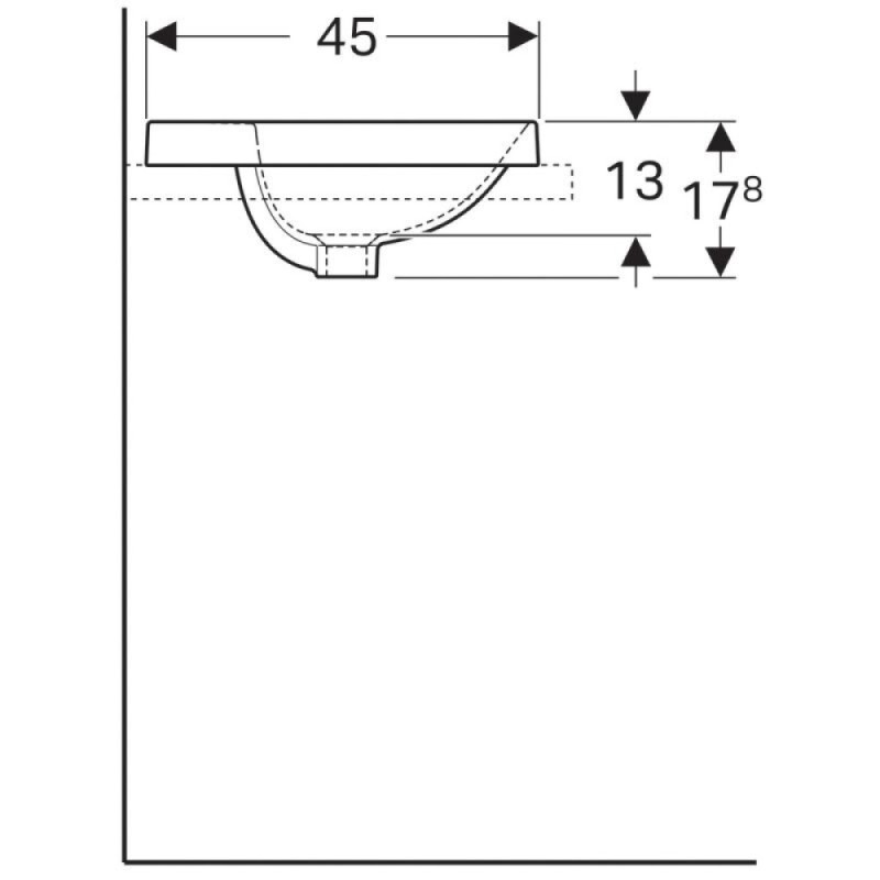 Раковина Geberit Variform 500.714.01.2, 50 см, фарфор, белая