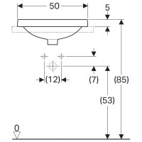 Раковина Geberit Variform 500.714.01.2, 50 см, фарфор, белая