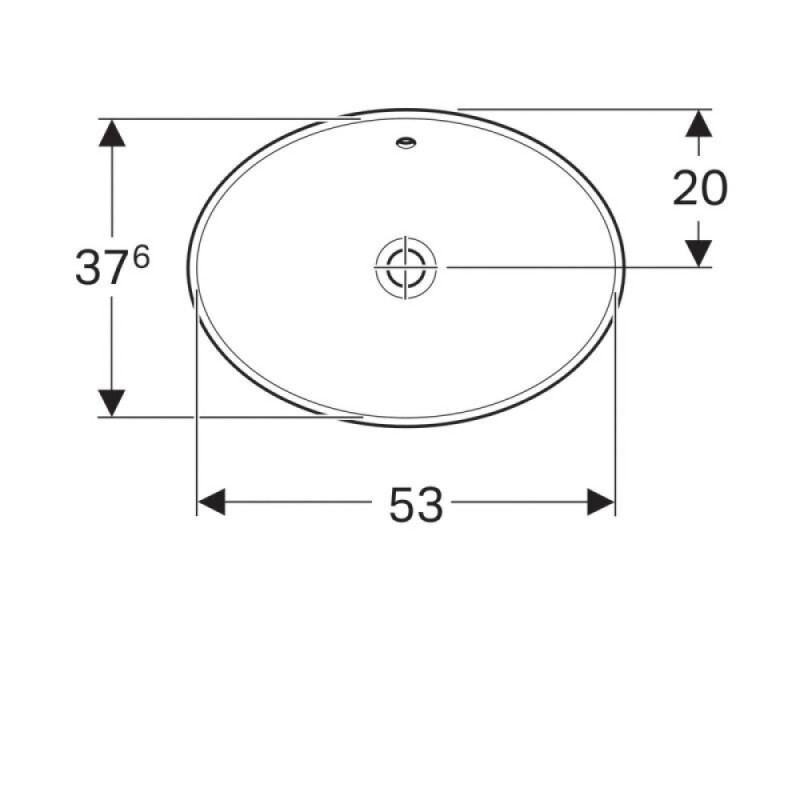 Раковина Geberit Variform 500.716.01.2, 55 см, фарфор, белая