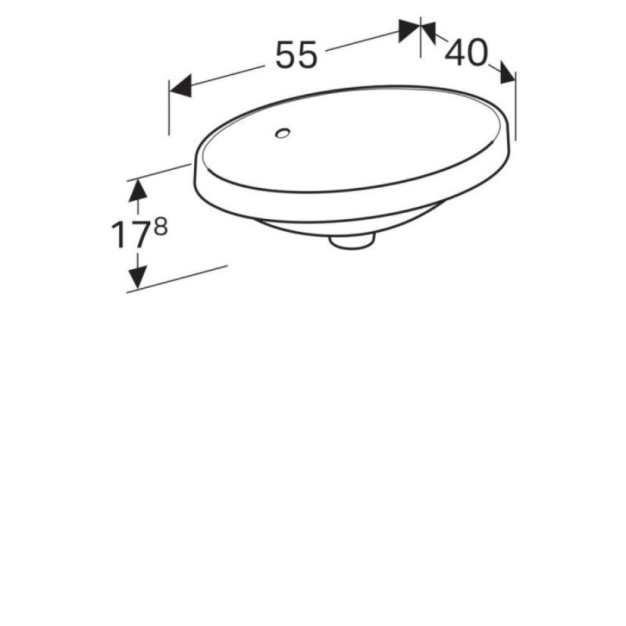 Раковина Geberit Variform 500.716.01.2, 55 см, фарфор, белая