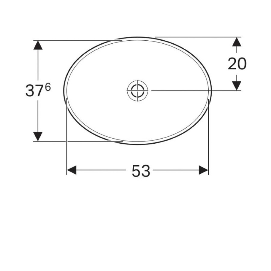 Раковина Geberit Variform 500.718.01.2, 55 см, фарфор, белая