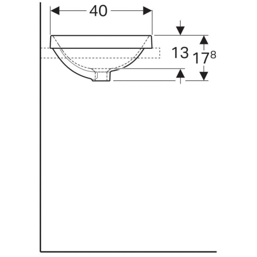 Раковина Geberit Variform 500.718.01.2, 55 см, фарфор, белая