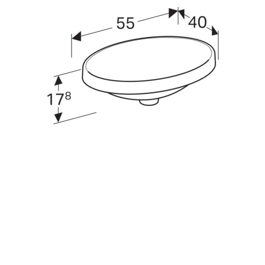 Раковина Geberit Variform 500.718.01.2, 55 см, фарфор, белая