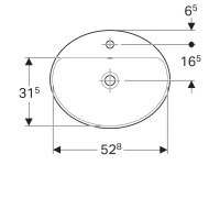Раковина Geberit Variform 500.720.01.2 55 x 45 см овальная, с переливом, с отверстием под смеситель