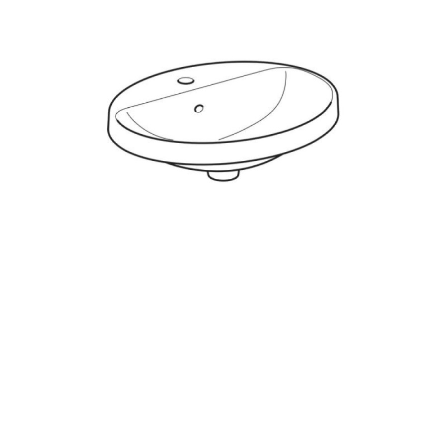 Раковина Geberit Variform 500.720.01.2 55 x 45 см овальная, с переливом, с отверстием под смеситель