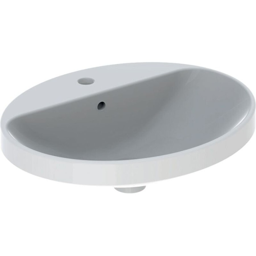 Раковина Geberit Variform 500.720.01.2 55 x 45 см овальная, с переливом, с отверстием под смеситель