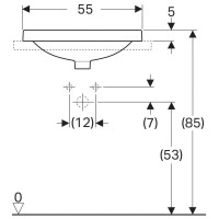 Раковина Geberit Variform 500.722.01.2, 55 см, фарфор, белая