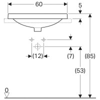 Раковина Geberit Variform 500.724.01.2, 60 см, фарфор, белая