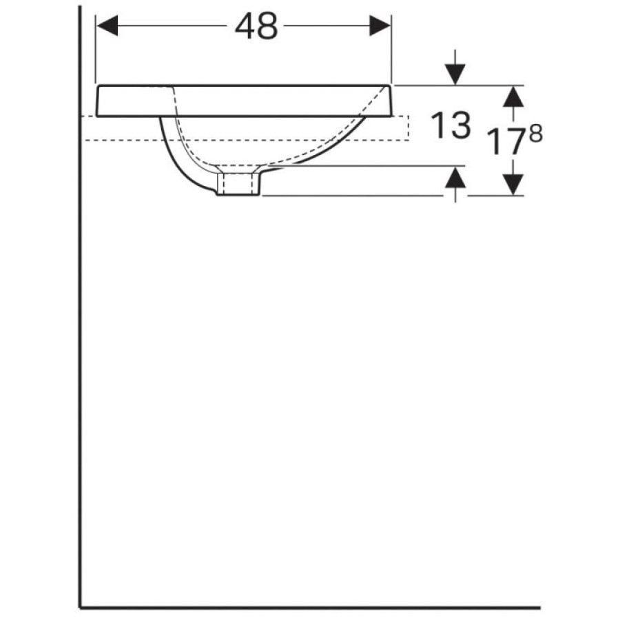Раковина Geberit Variform 500.726.01.2, 60 см, фарфор, белая