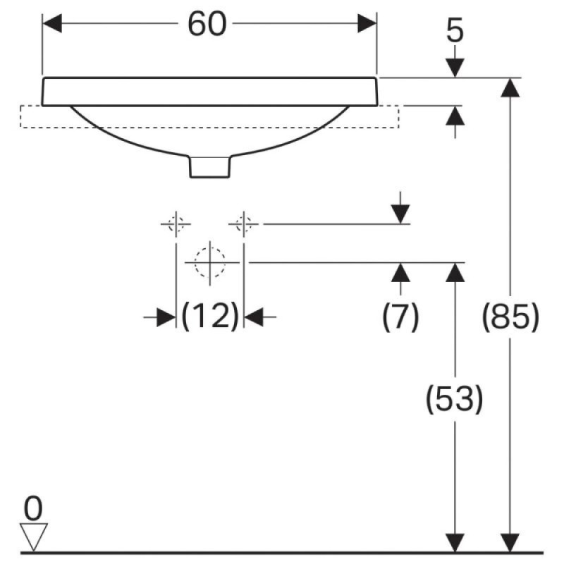 Раковина Geberit Variform 500.732.01.2, 60 см, фарфор, белая