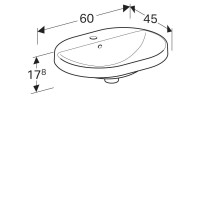 Раковина Geberit Variform 500.732.01.2, 60 см, фарфор, белая
