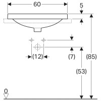 Раковина Geberit Variform 500.734.01.2, 60 см, фарфор, белая