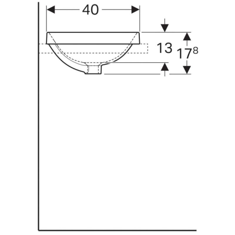 Раковина Geberit Variform 500.738.01.2, 55 см, фарфор, белая