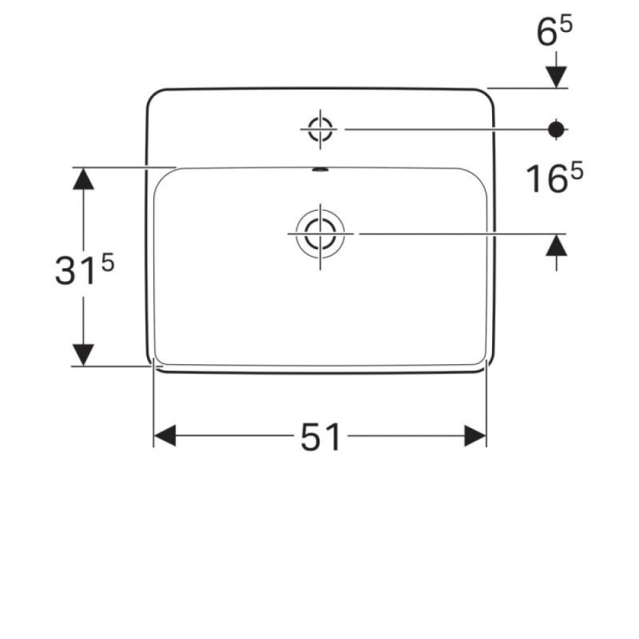 Раковина Geberit Variform 500.740.01.2, 55 см, фарфор, белая